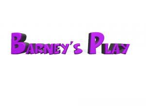 Barneys play logo in purple writing