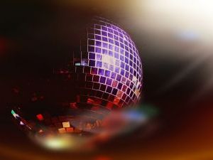 Disco ball with light reflection.